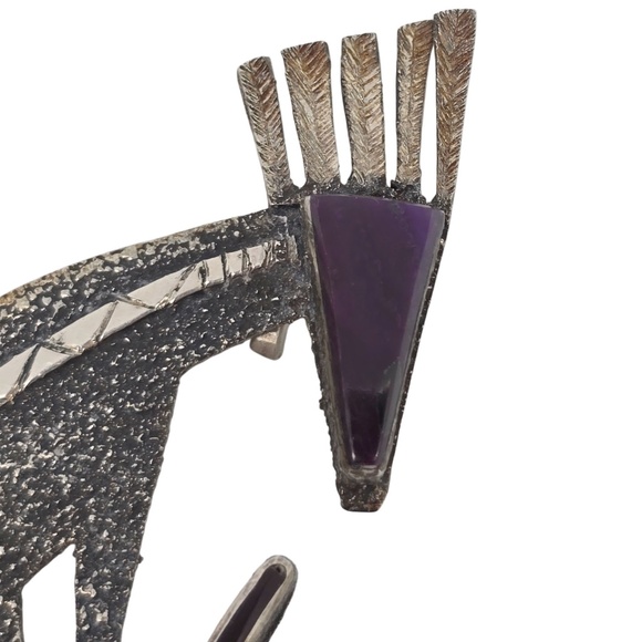 Native Amercan Michael Little Elk Sterling Silver Kokopelli Pin/Pendant #20837 - Picture 4 of 10